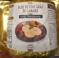 Mängden socker i Bloc de foie gras de canard avec morceaux
