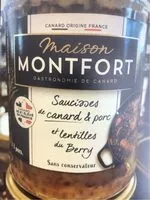 Mängden socker i Saucisses de canard&porc et lentilles du Berry