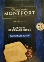Mängden socker i Foie gras de canard entier finement salé et poivré 2 tranches