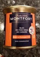 Mängden socker i Bloc de foie gras de canard
