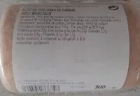 Mängden socker i Bloc de foie gras de canard avec morceaux