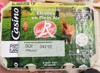 Mängden socker i 6 oeufs frais élevés en plein air