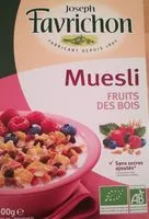 Mängden socker i Muesli Fruits Des Bois