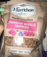 Mängden socker i Muesli cranberry myrtille framboise