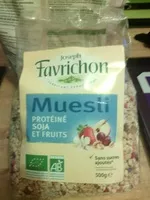 Mängden socker i Joseph Favrichon Muesli Protéiné soja & fruits