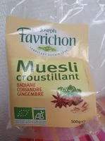 Mängden socker i Muesli croustillant Badiane Coriandre Gingembre