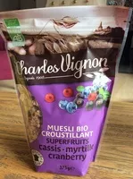 Mängden socker i Muesli Bio Croustillant Superfruits (cassis, myrtille, cranberry