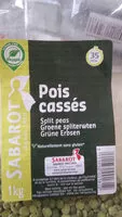 Mängden socker i Pois Cassés Erbsen, Grün, Halbiert, Getrocknet