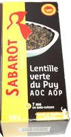 Mängden socker i Lentilles vertes du Puy