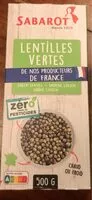 Mängden socker i Lentilles vertes
