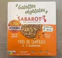 Mängden socker i Galettes végétales - trio de lentilles à l’indienne