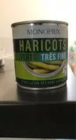 Mängden socker i Haricots verts très fins