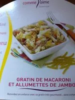 Mängden socker i Gratin de Macaroni et Allumettes de Jambon