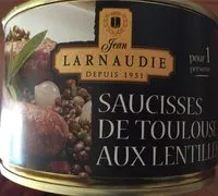 Mängden socker i Saucisses de Toulouse aux lentilles