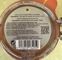 Mängden socker i Foie Gras de Canard Entier à l'Ancienne