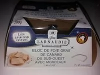Mängden socker i Bloc de foie gras de canard du Sud Ouest avec morceaux mi cuit