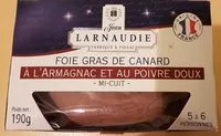 Mängden socker i Foie gras de canard à l'armagnac