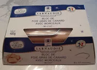 Mängden socker i Bloc de foie gras de canard avec morceaux mi-cuit