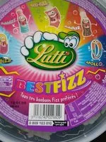 Mängden socker i Lutti best fizz tubo 550g