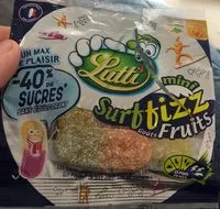 Mängden socker i Lutti surf fizz
