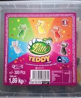 Mängden socker i Bonbons Lutti Teddy aux fruits