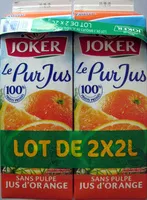 Mängden socker i Pur jus de fruit d'orange sans pulpe