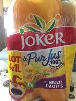 Mängden socker i Joker Le Pur Jus Jus multifruits le lot de 4 bouteilles de 1 l