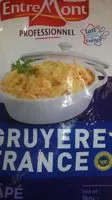 Mängden socker i Gruyère France râpé