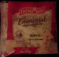 Mängden socker i Emmental râpé extra-fin