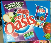 Mängden socker i P'tit Oasis Pomme Cassis Framboise