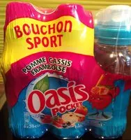 Mängden socker i Oasis Pomme Cassis Framboise - Bouchon Sport