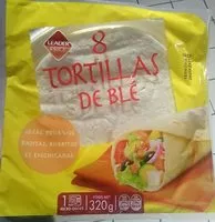 Mängden socker i 8 tortillas de blé