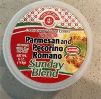 Mängden socker i Parmesan and pecorino romano