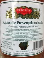 Mängden socker i Eric Bur Ratatouille Provencal 600G