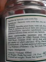 Mängden socker i Haricots verts