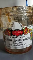 Mängden socker i Confiture extra de peches, abricots et framboises ERIC BUR