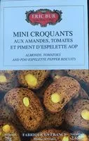 Mängden socker i Mini Croquants amandes, tomates et piment d'Espelette AOP