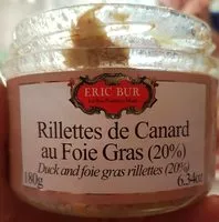 Mängden socker i Rillette de canard au foie gras
