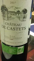 Mängden socker i vin château de Castets 2017 bio