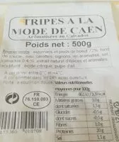 Mängden socker i Tripes à la mode de Caen.