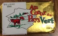 Mängden socker i Au cœur du pays vert, Beurre doux , la plaquette de 250 gr