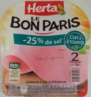Mängden socker i Le Bon Paris (- 25 % de sel, Cuit à l'Étouffée) 2 Tranches Fines