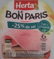 Mängden socker i Le bon Paris - Jambon cuit supérieur