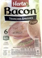 Mängden socker i Bacon tranches épaisses fumé