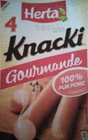 Mängden socker i Knacki Gourmande Herta 100% Pur Porc