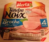 Mängden socker i Tendre Noix, Broche (- 25 % de Sel) 4 Tranches