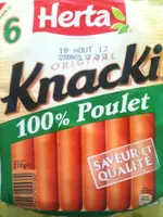 Mängden socker i 6 Original Knacki, 100 % Poulet