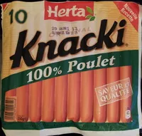 Mängden socker i Knacki - 100% Poulet