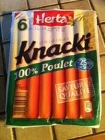 Mängden socker i 6 Original Knacki, 100 % Poulet (- 25 % de Sel)