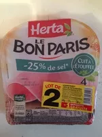 Mängden socker i Le Bon Paris (- 25 % de Sel, Cuit à l'Étouffée - 4 Tranches) Lot de 2 + 1 Gratuite
